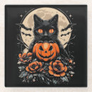 Suche nach schwarze katze halloweens untersetzer Nacht