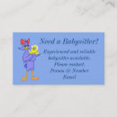 Suche nach babysitter service visitenkarten Beruf