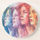 Recherche de visage femme dessous de verres Coloré