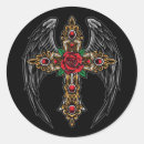 Recherche de crucifix autocollants Fleurs