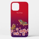 Recherche de fleurs de cerisier rouges iphone coques Sakura