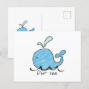 Recherche de baleines cartes postales Bleu