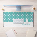 Recherche de pois turquoise tapis souris Monogramme