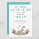 Recherche de rabbit 1ans anniversaire invitations Mignon