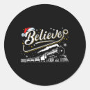 Recherche de train dans la neige autocollants Santa claus