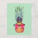 Recherche de ananas roses cartes postales Vert