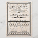 Recherche de damassé noir mariage invitations Vintage