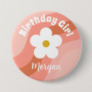 Recherche de marguerites roses badges Rétro