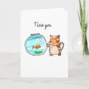 Recherche de poisson chat vœux cartes Mignon