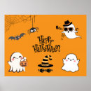 Recherche de fantômes mignons posters D'halloween