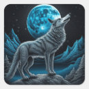 Recherche de lune loup autocollants Bleu