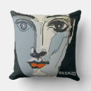 Recherche de abstrait de visage coussins Bleu