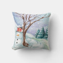 Recherche de snowman coussins Aquarelle