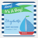 Recherche de rayures bleues blanches autocollants Baby shower nautique