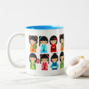 Recherche de poupée kokeshi tasses Kawaii