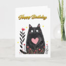 Recherche de chat noir anniversaire cartes Fantaisiste