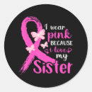 Recherche de conscience de cancer autocollants Soeur
