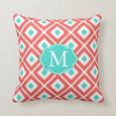 Recherche de turquoise corail coussins Tendance