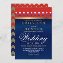 Recherche de blanc et bleu rouge mariage invitations Américain