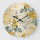 Recherche de vintage floral horloges Jaune