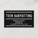 Suche nach teenager visitenkarten Babysitter