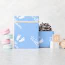 Recherche de pieds bébé papier cadeau Bleu