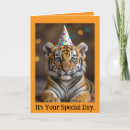 Recherche de tigre anniversaire cartes Mignon