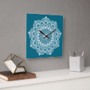 Recherche de mandala bleu horloges Élégant