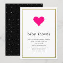 Recherche de or blanc rose baby shower invitations Noir et blanc