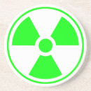 Recherche de symbole radioactif dessous de verres Danger