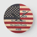 Recherche de drapeau américain vintage horloges Rouge blanc et bleu