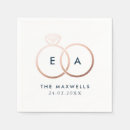 Recherche de rose gold mariage serviettes Monogramme