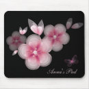 Recherche de papillon noir tapis souris Rose
