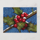 Suche nach rote beeren im schnee postkarten Grün