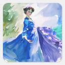 Recherche de bleu de dame autocollants Aquarelle