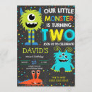 Recherche de monstres anniversaire invitations Deux