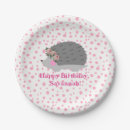 Recherche de hérisson mignon assiettes en papier Floral