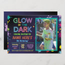 Recherche de partie au néon invitations Lueur