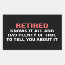 Recherche de pensionné autocollants Retraité