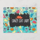 Recherche de lady cartes postales Dame de chat fou