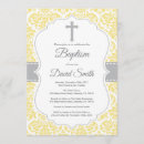 Recherche de jaune baptême invitations Croix