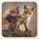 Recherche de petit renard dessous de verres Mignon