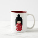 Recherche de poupée kokeshi tasses Geisha