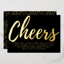 Recherche de nouvel an invitations Feuille d'or