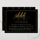 Recherche de surprise anniversaire invitations Noir et or