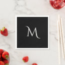 Recherche de monogrammes mariage serviettes Noir et blanc