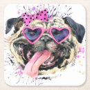 Recherche de carlins mignons dessous de verres Chiot