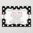 Recherche de pois noir rouge invitations Bébé