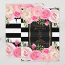 Recherche de rayures roses et blanches invitations Moderne