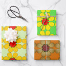 Recherche de fleurs graphiques papier cadeau Orange
